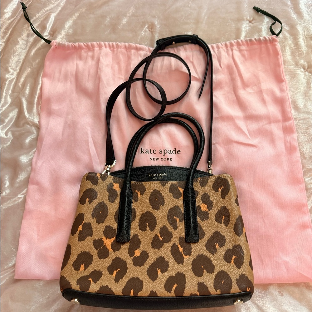 Kate Spade Tan and Black Leopard Satchel